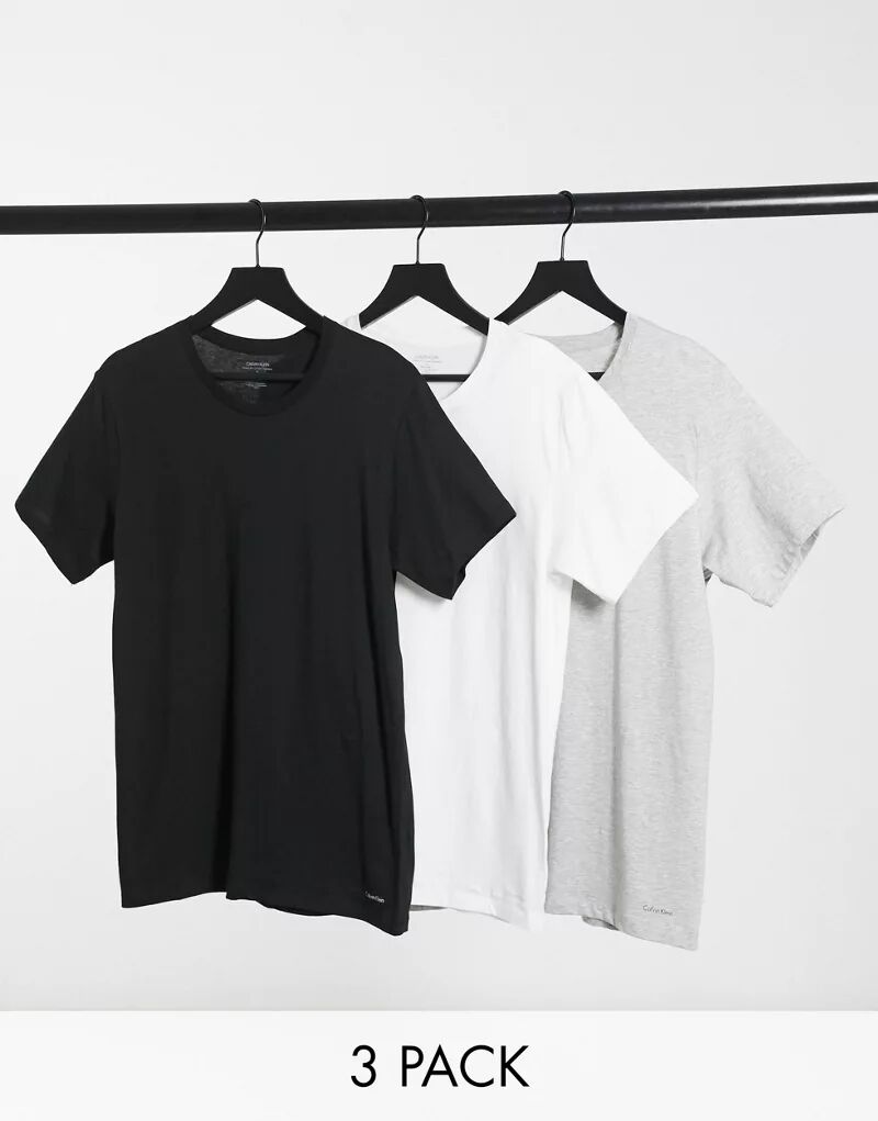 Набор из трех футболок Calvin Klein черного, белого и серого цветов