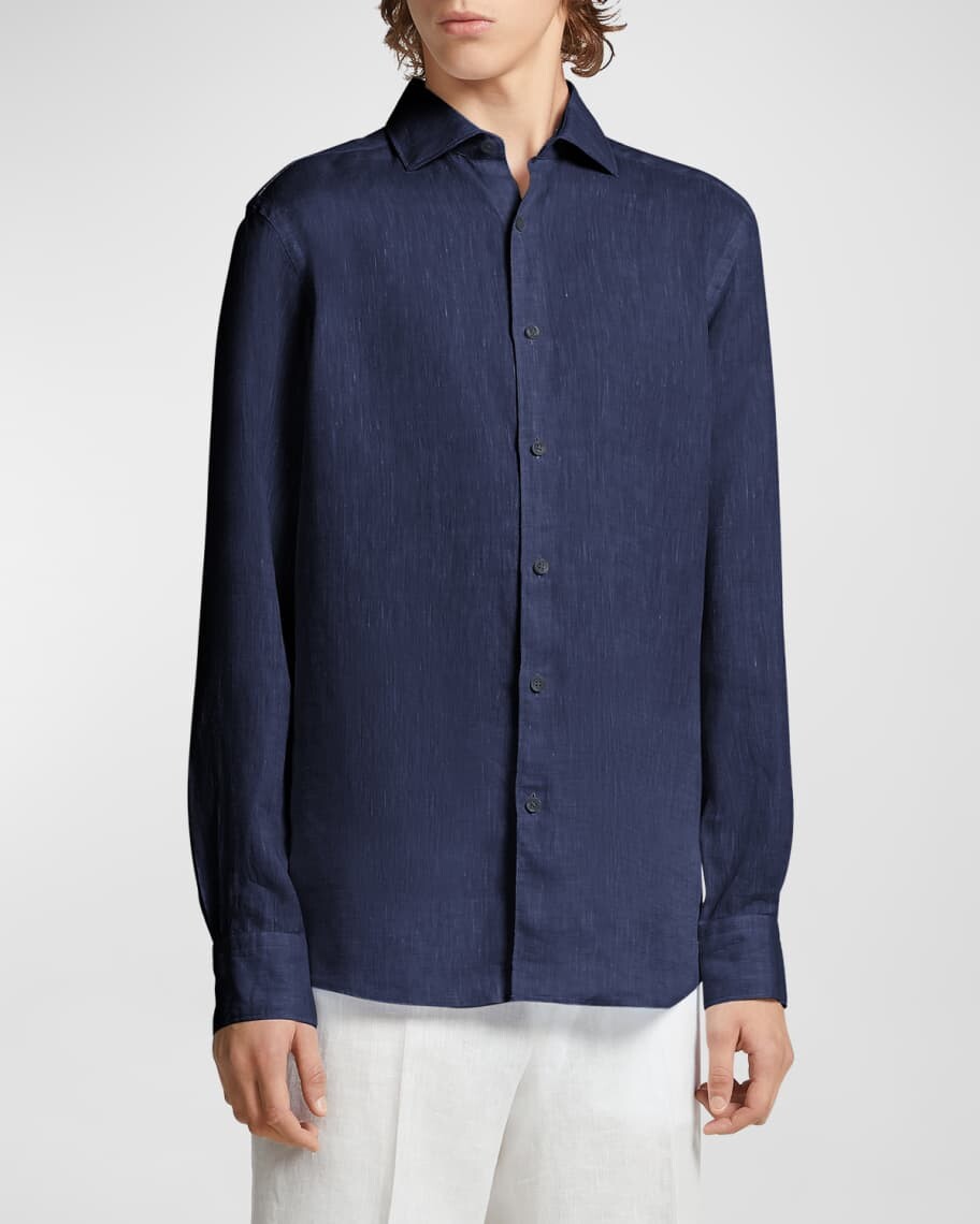 

Мужская льняная спортивная рубашка ZEGNA