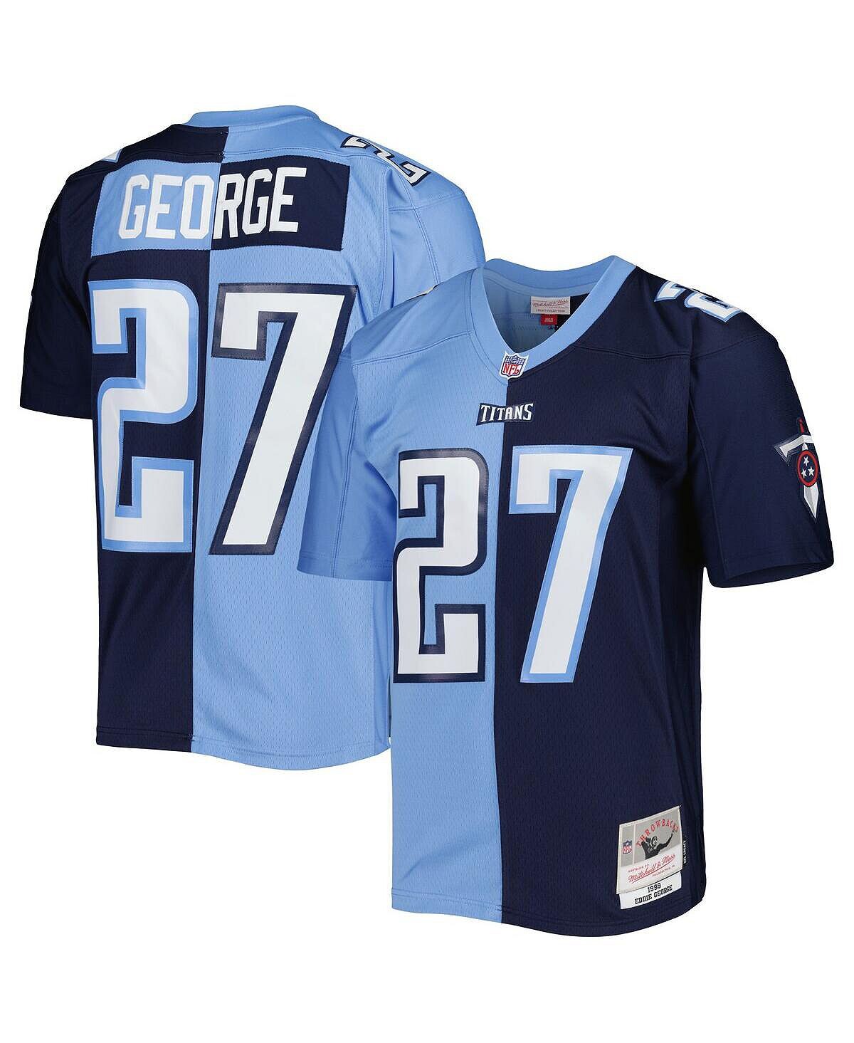 

Мужская футболка Eddie George Navy, Blue Tennessee Titans 1999 Split Legacy Replica Mitchell & Ness