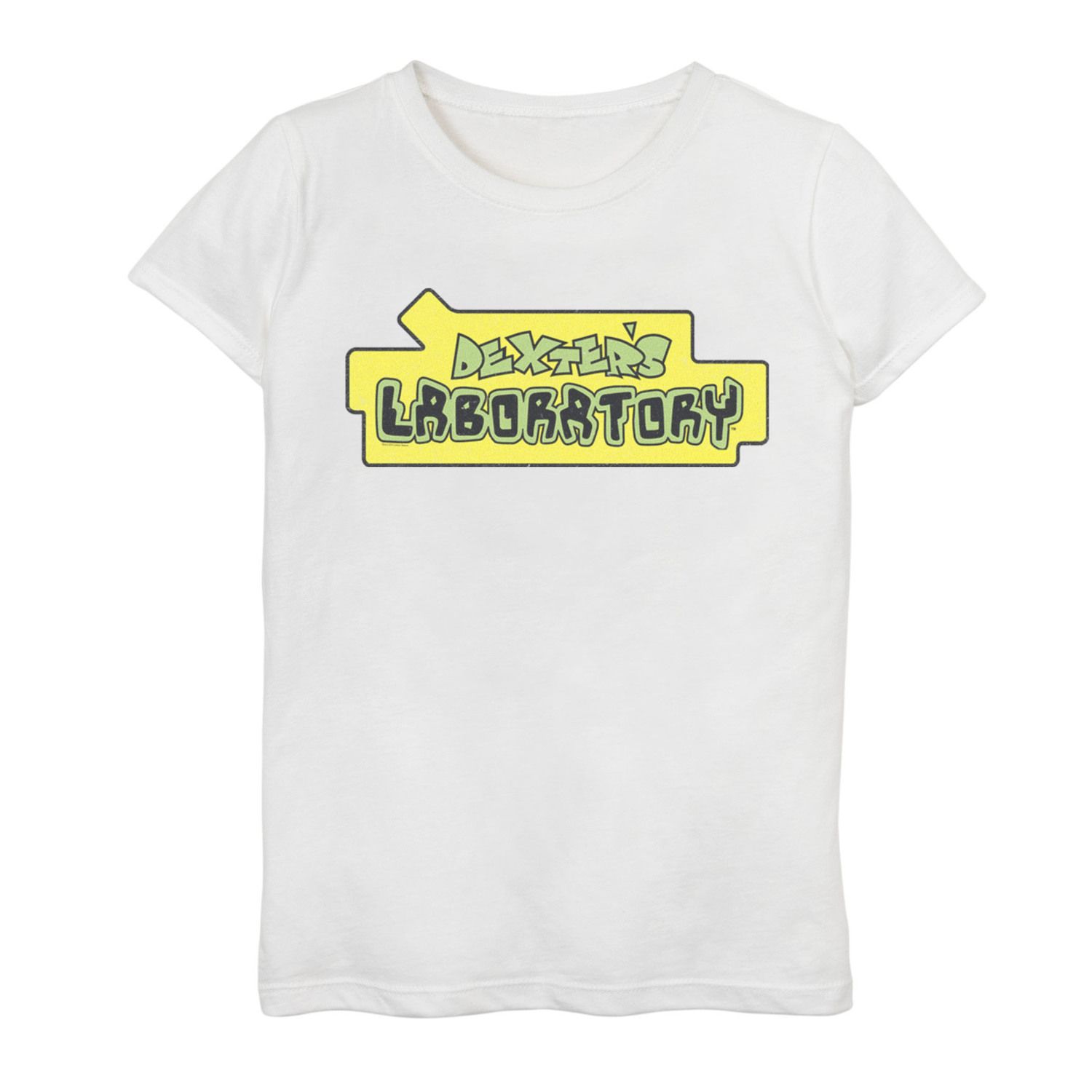 Футболка с оригинальным логотипом и графическим рисунком «Лаборатория Декстера» для девочек 7–16 лет Cartoon Network cartoon green