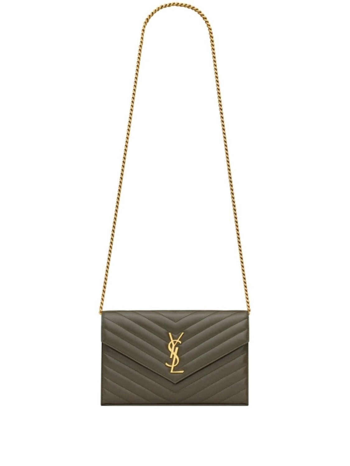 

Saint Laurent кошелек Cassandre Envelope с цепочкой, зеленый