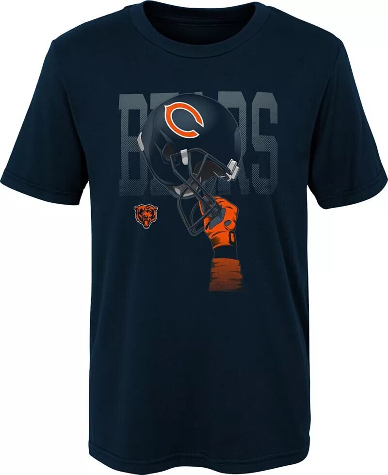 

Nfl Team Apparel Для мальчиков, футболка Chicago Bears Helmets, темно-синяя футболка