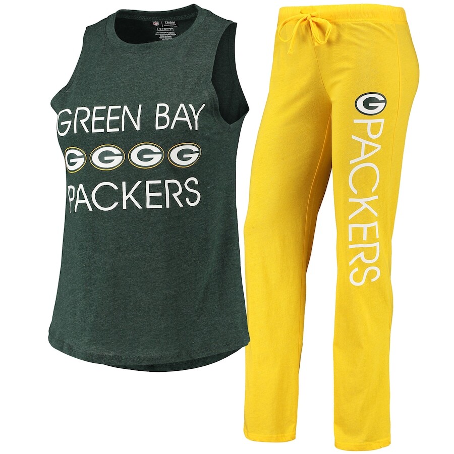 

Пижамный комплект Concepts Sport Green Bay Packers, золотой