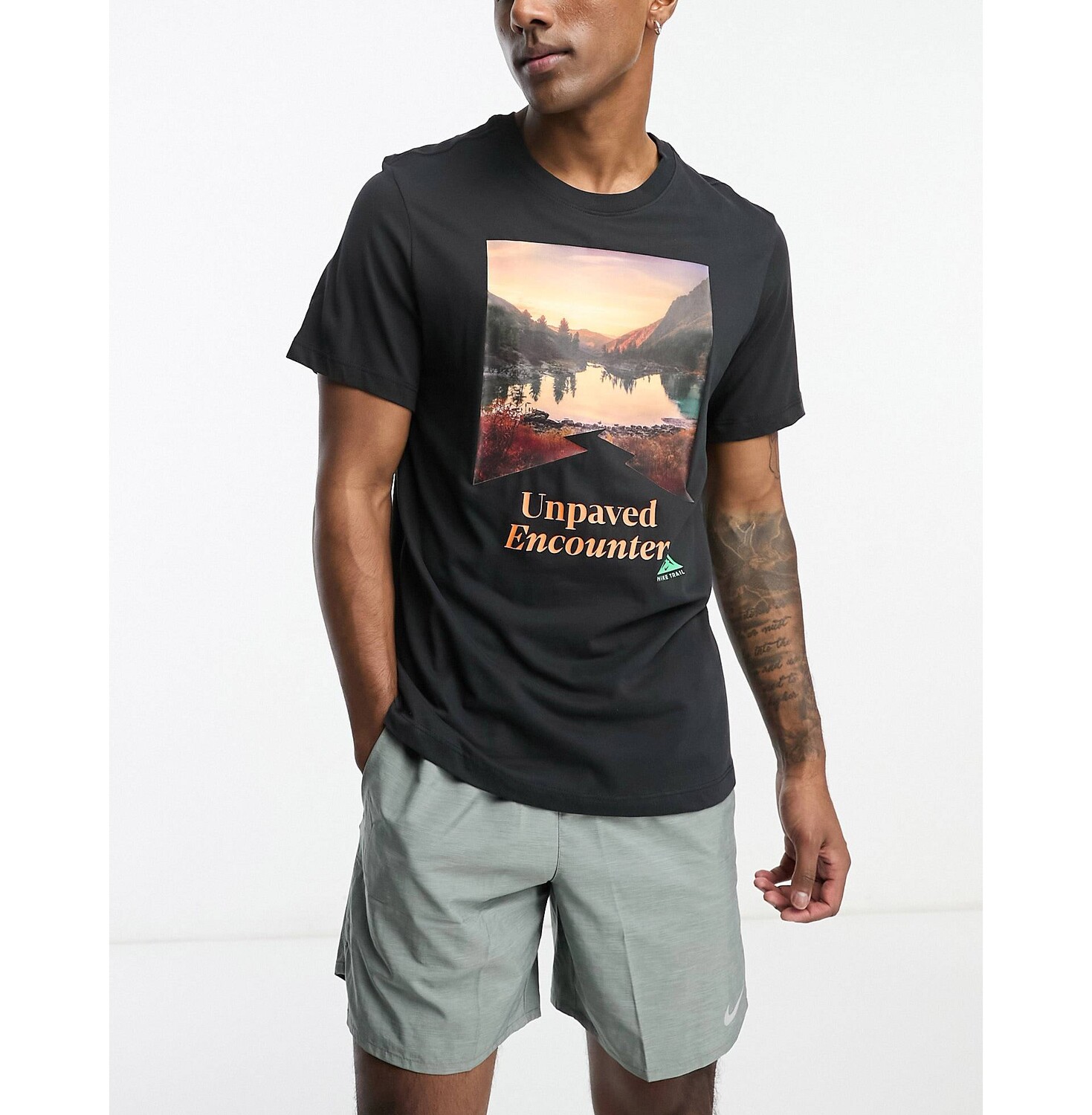 

Черная футболка с принтом Nike Running Trail Dri-Fit, Черный