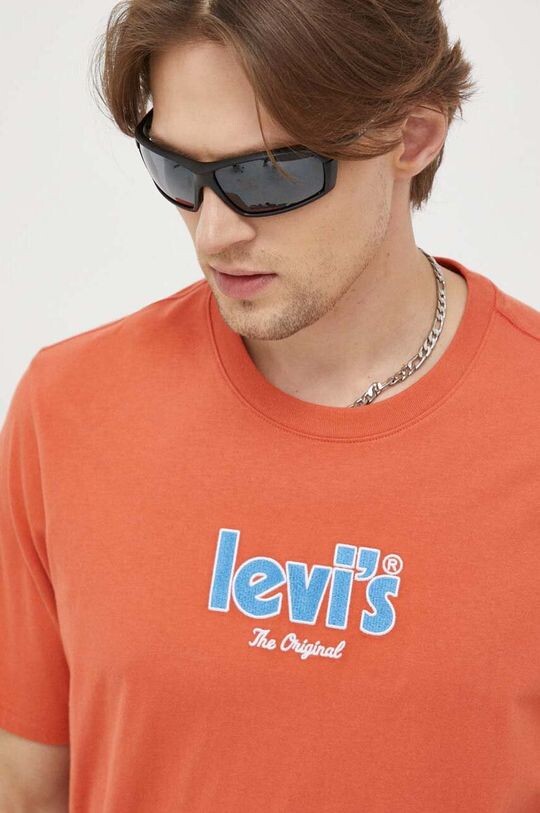 

Хлопковая футболка Levi's, оранжевый