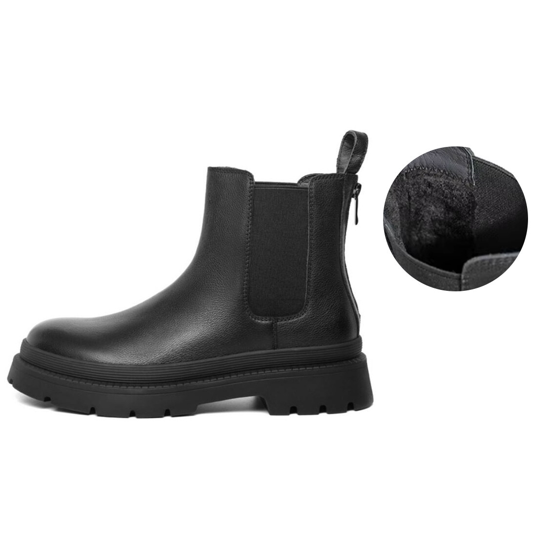 

Челси Ботинки Мужские Belle, цвет Black Fleece-lined