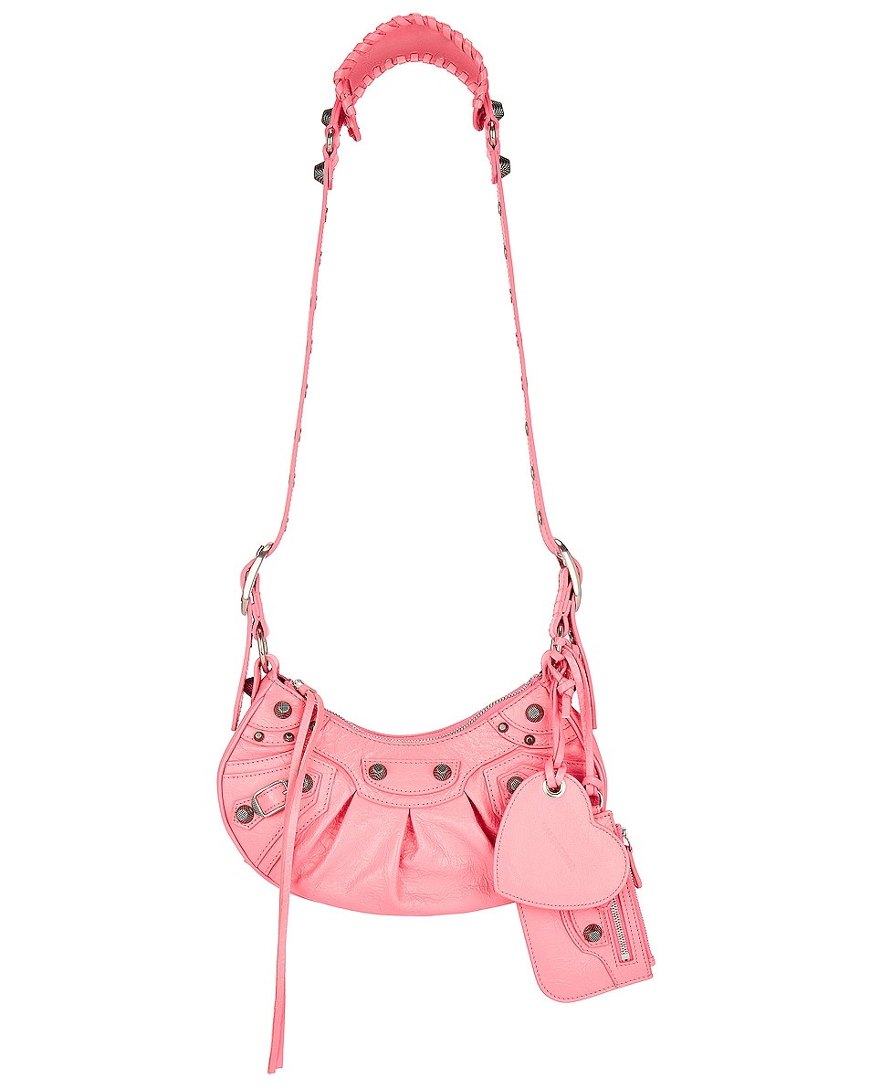 Сумка мини Balenciaga XS Le Cagole Shoulder, цвет Sweet Pink