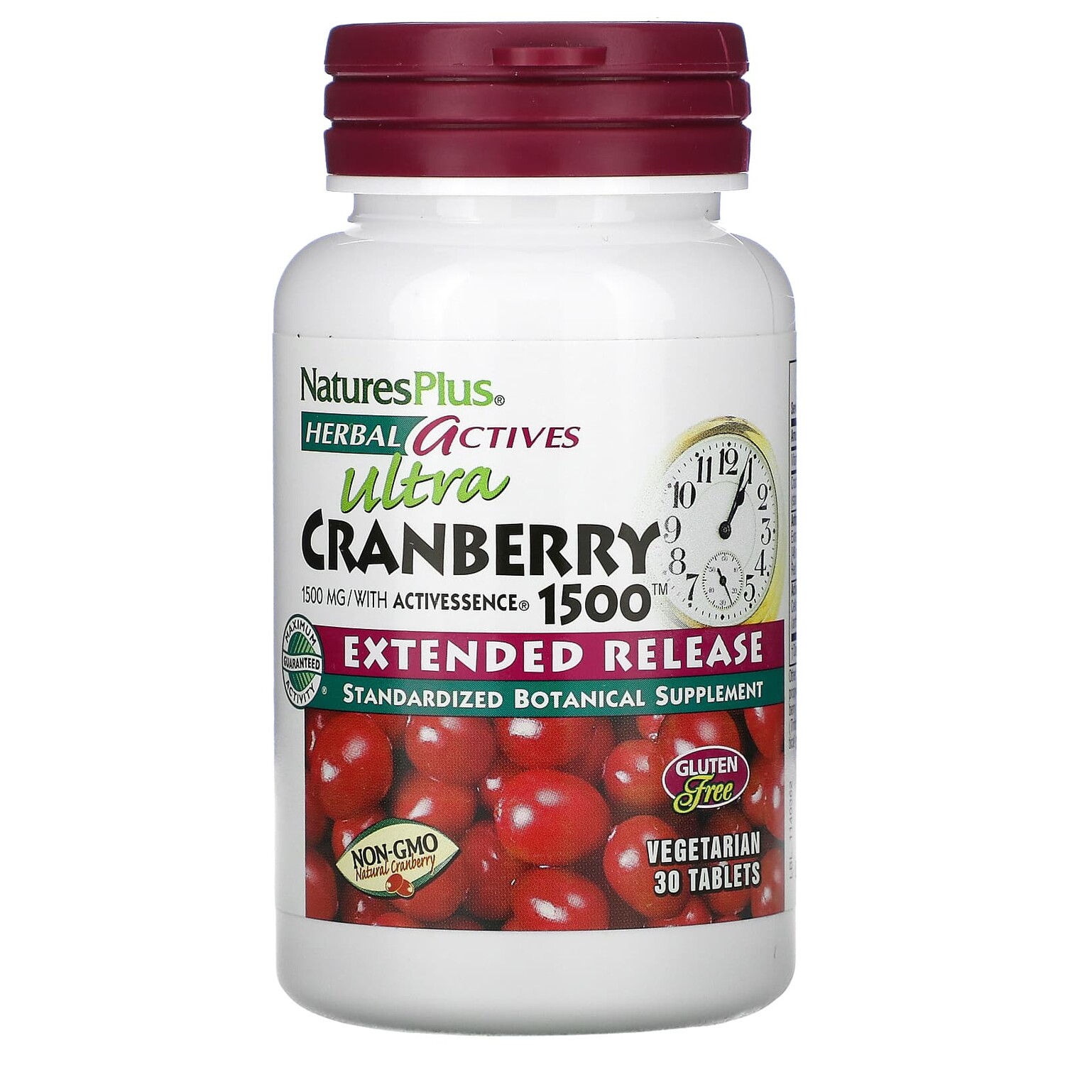

Herbal Actives, Ultra Cranberry 1500, 1500 мкг, 30 таблеток, NaturesPlus