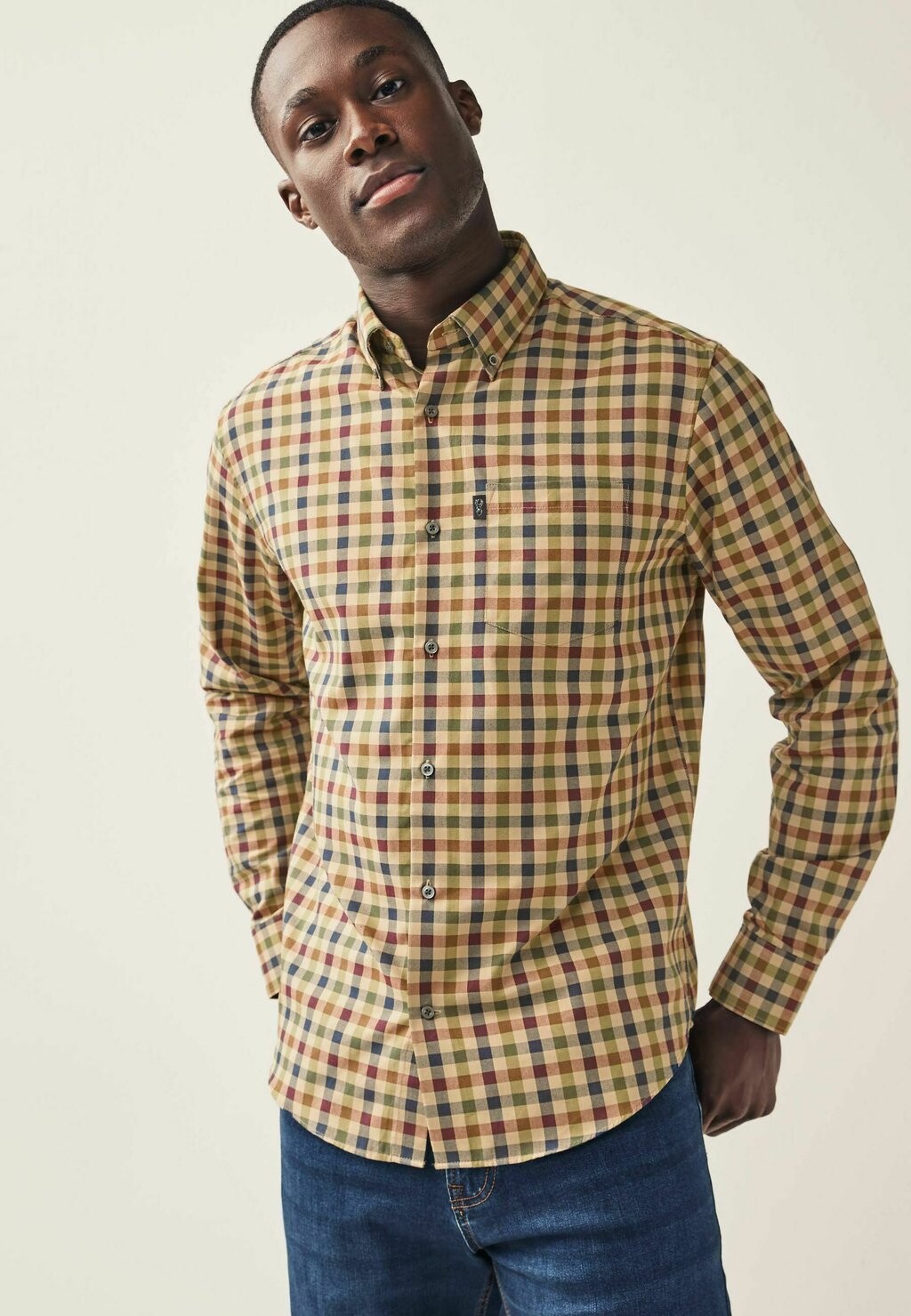 

Рубашка EASY BUTTON DOWN OXFORD Next, цвет neutral brown heritage gingham