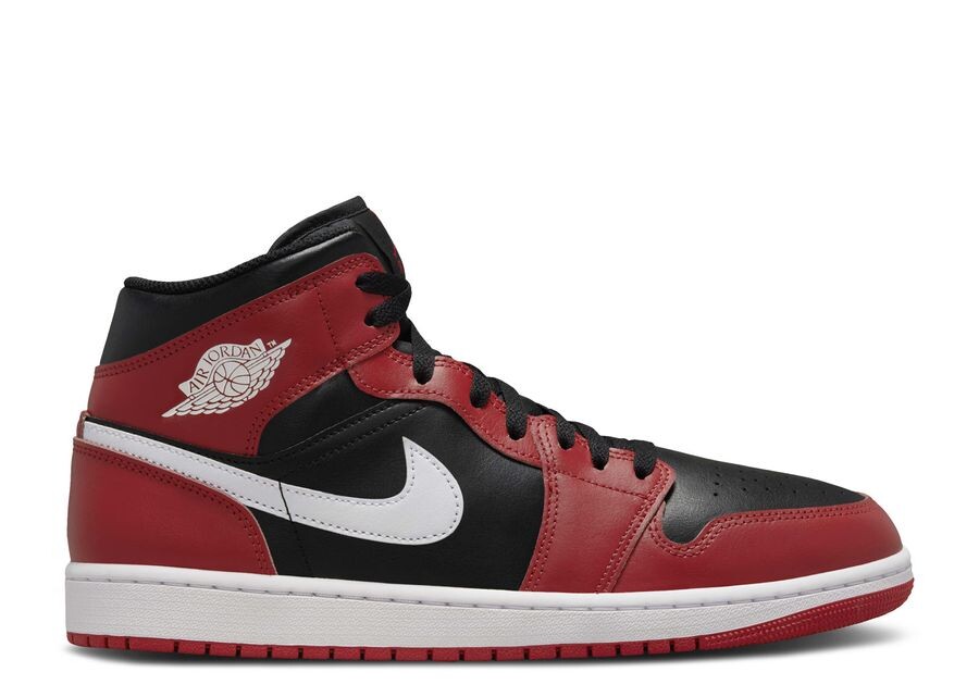 

Кроссовки Air Jordan Jordan 1 Mid, цвет Gym Red Black White