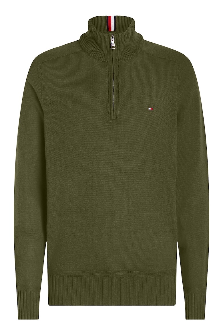 

Шерстяной свитер с короткой молнией Tommy Hilfiger, зеленый