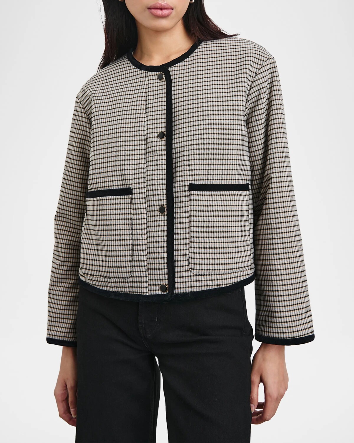 

Стеганая куртка в клетку Nota Check Rails, цвет Ice Taupe Minicheck