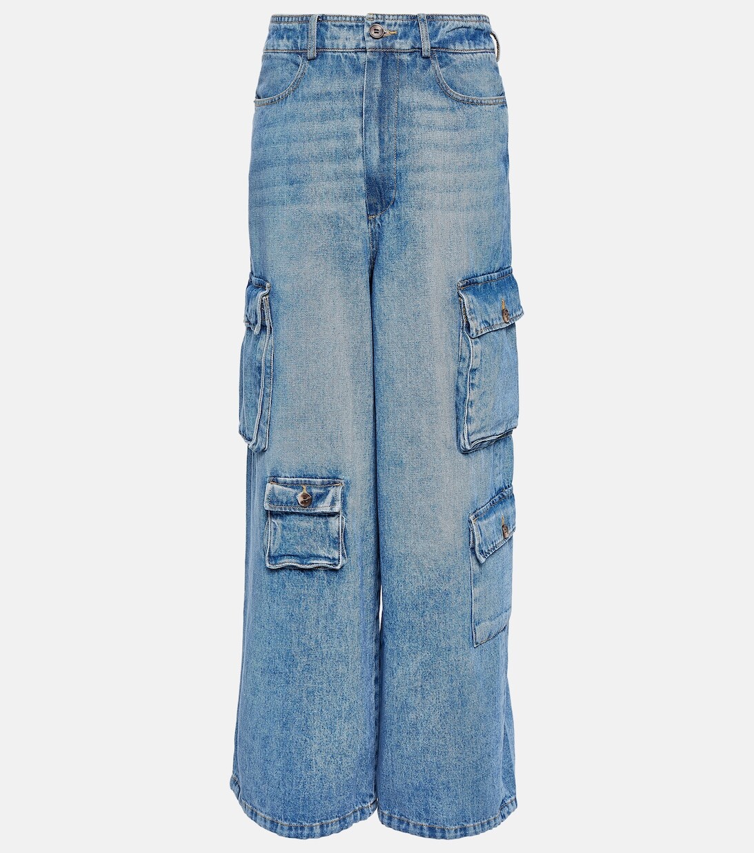 

Джинсовые брюки карго Hailey с высокой посадкой THE FRANKIE SHOP, синий