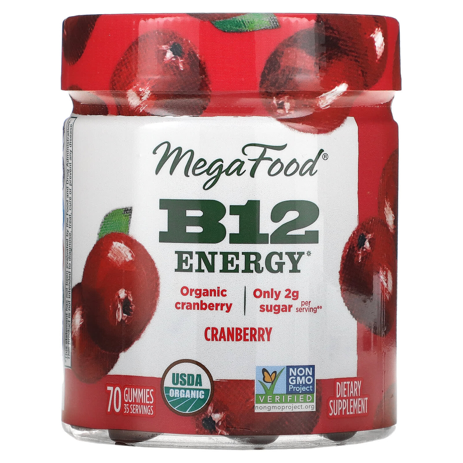 

B12 Energy, Клюква, 70 жевательных конфет, MegaFood