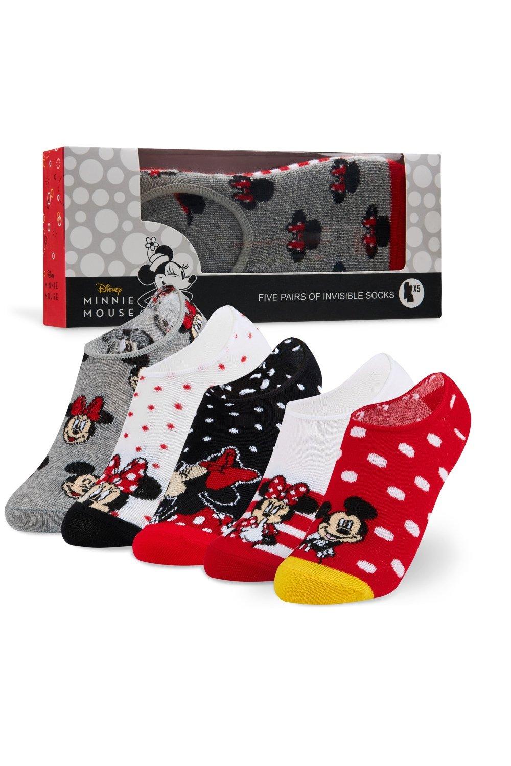 Набор из 5 невидимых носков с Минни Маус Disney, мультиколор белье и колготки yummyki набор носков бабочка 5 пар