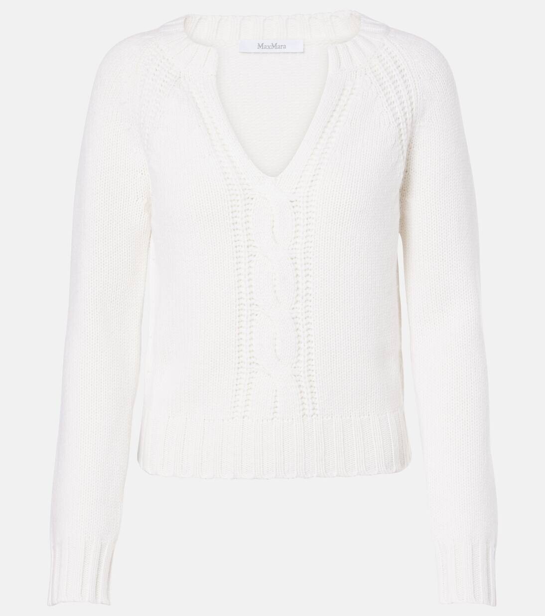 

Кашемировый свитер канканской вязки Max Mara, кремовый