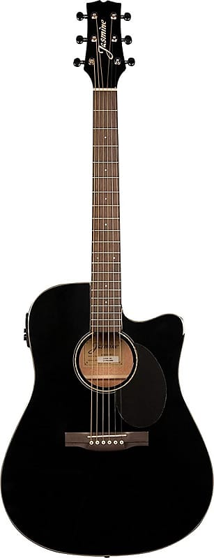 цена Акустическая гитара Jasmine JD39CE Cutaway Dreadnought Acoustic Electric Guitar Black
