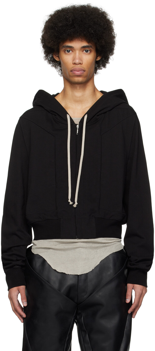

Черный укороченный худи Rick Owens