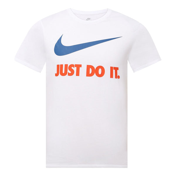 Футболка Men's Nike Large Logo Printing Round Neck Short Sleeve White T-Shirt, белый