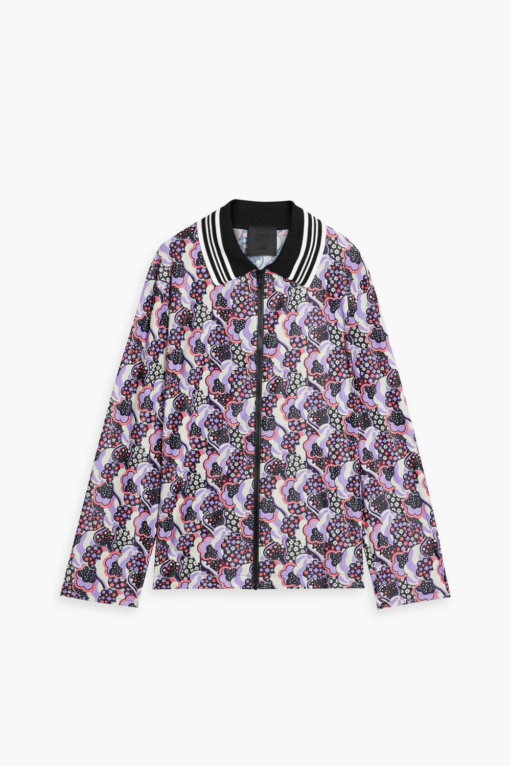 

Жакет из атласного джерси с цветочным принтом Anna Sui, лаванда