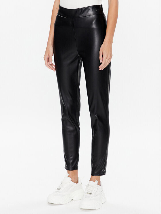 

Брюки узкого кроя из искусственной кожи Dkny, черный