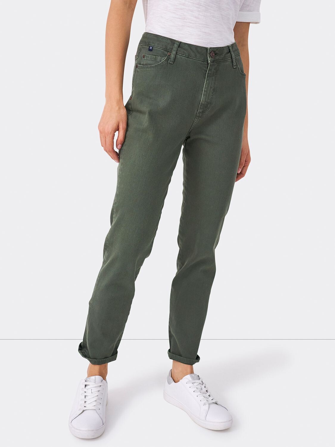 

Джинсы прямого кроя со средней посадкой Crew Clothing, хаки
