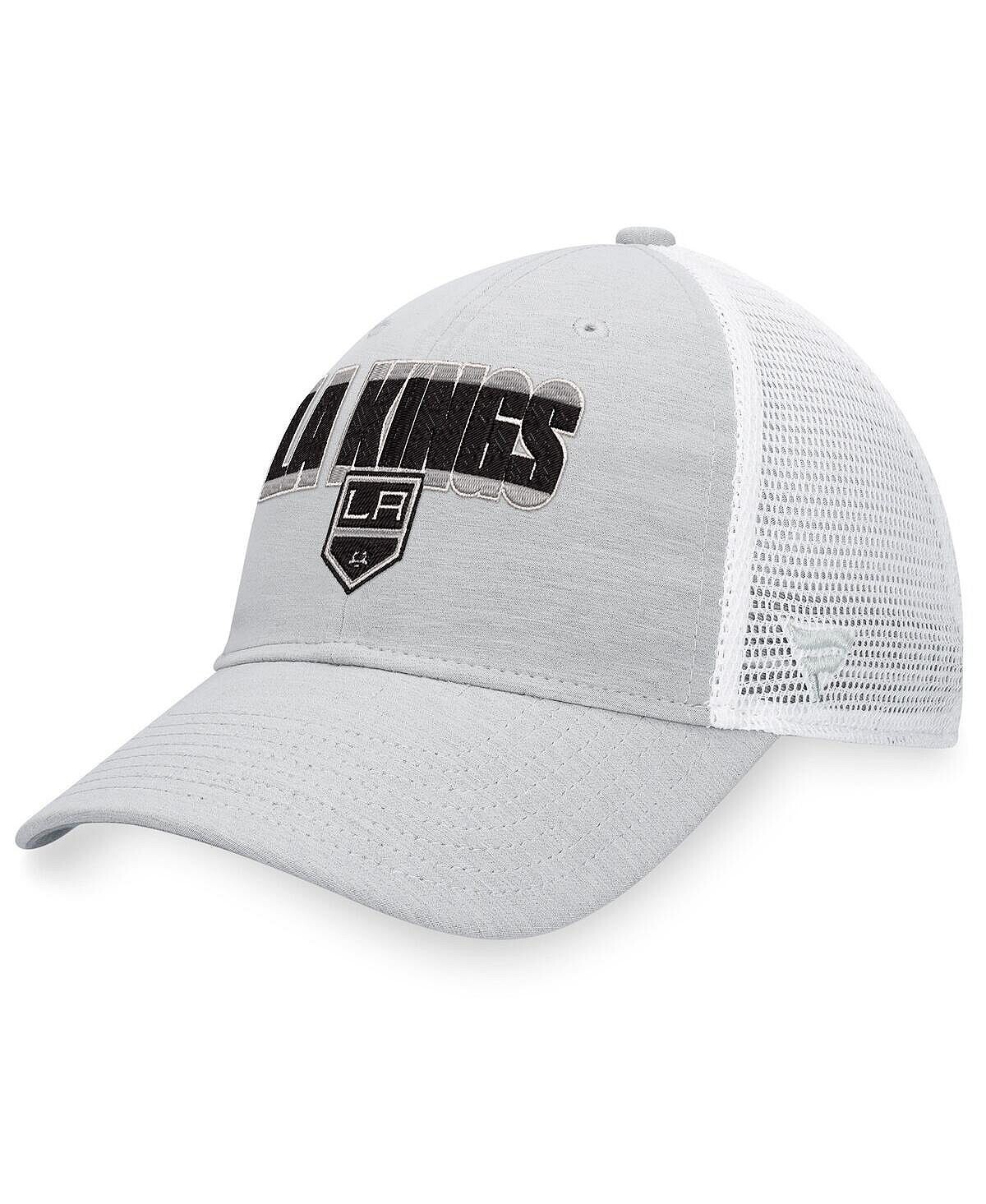 

Мужская кепка Snapback с фирменным логотипом Heather Grey, White Los Angeles Kings Team Trucker Fanatics