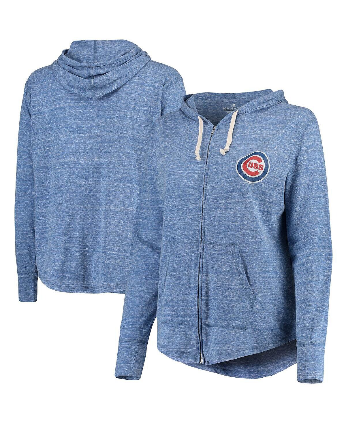 

Женская толстовка с молнией во всю длину Royal Chicago Cubs больших размеров Soft As A Grape