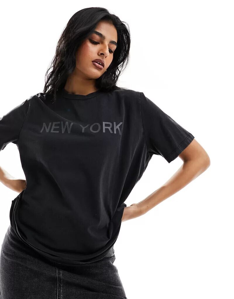 

Vero Moda – футболка оверсайз размытого черного цвета с принтом «Нью-Йорк», Черный, Vero Moda – футболка оверсайз размытого черного цвета с принтом «Нью-Йорк»