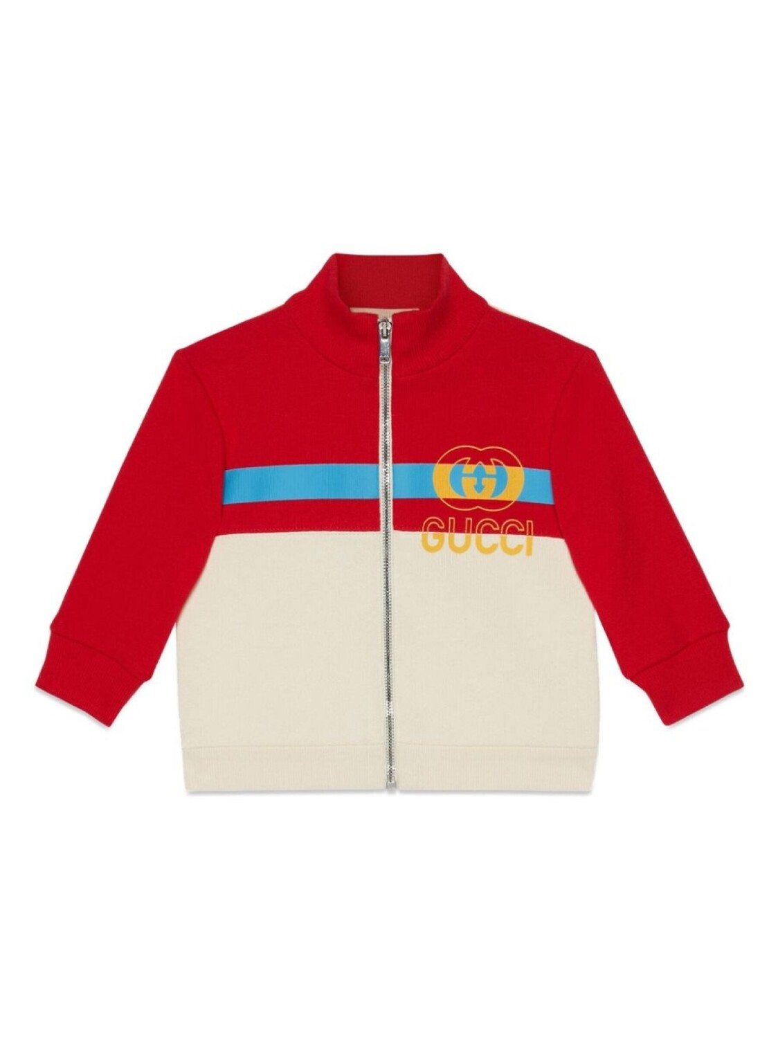 

Gucci Kids толстовка на молнии с логотипом Interlocking G, красный