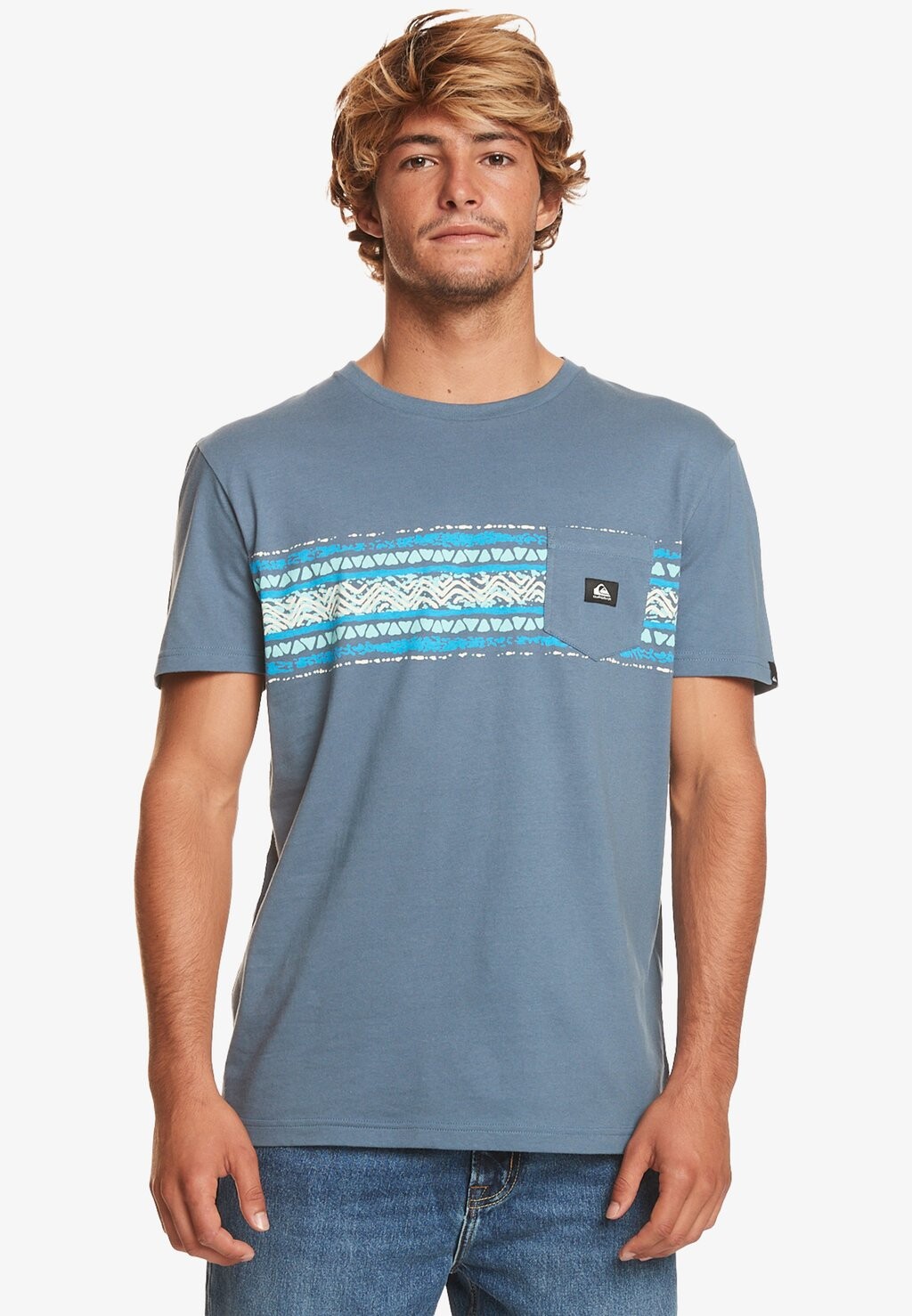 

Футболка с принтом Quiksilver, синий