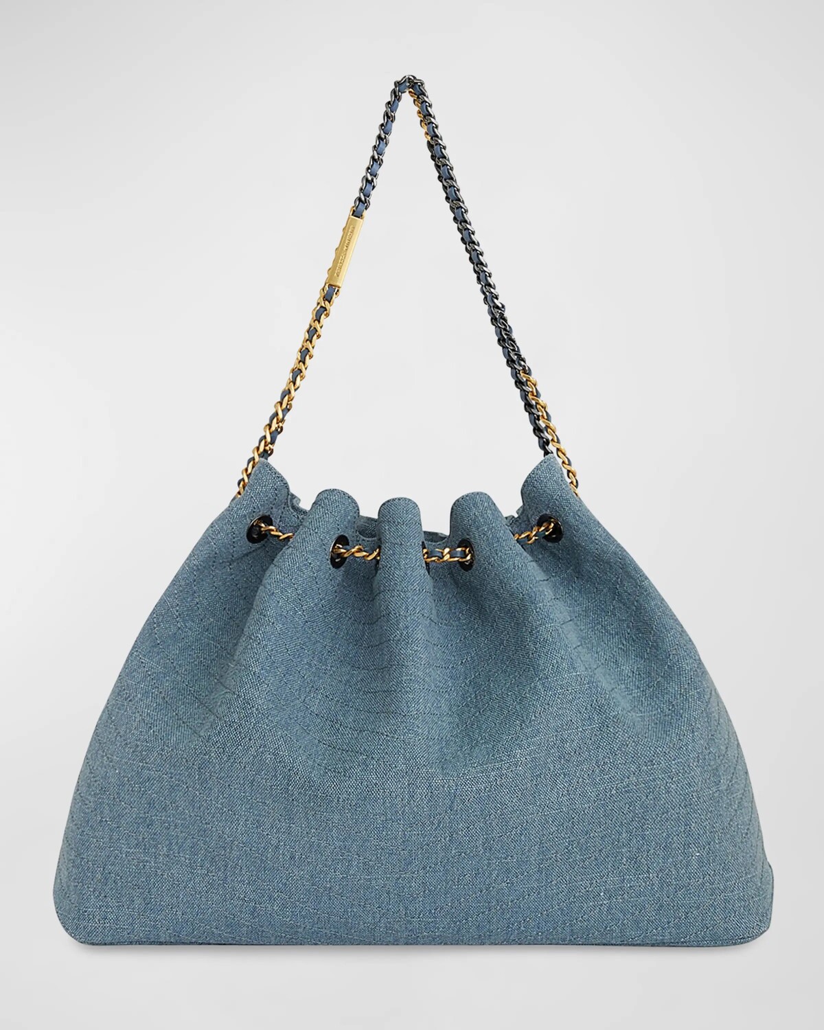 

Джинсовая большая сумка с цепочкой и шнурком Rebecca Minkoff, цвет Denim
