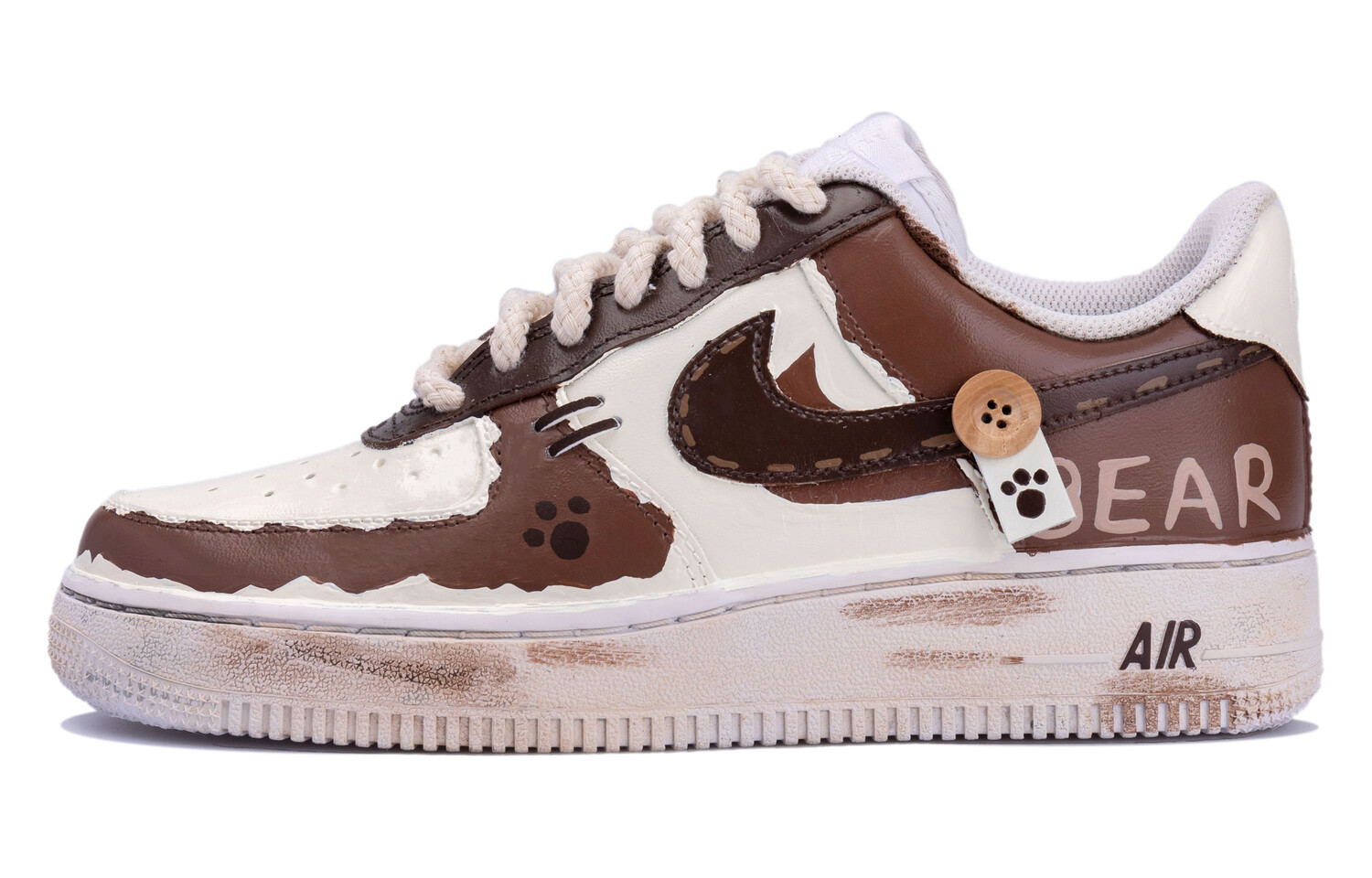 

Кроссовки для скейтбординга Air Force 1 женские, низкие, бежевые/коричневые Nike