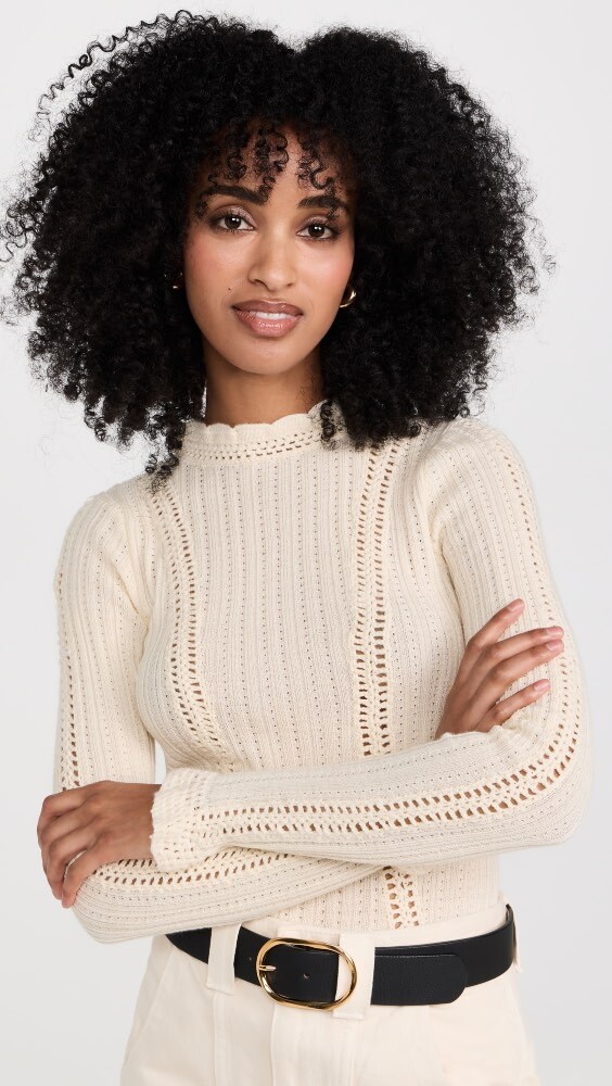 

Топ Sea Riva Ribbed Turtleneck, кремовый