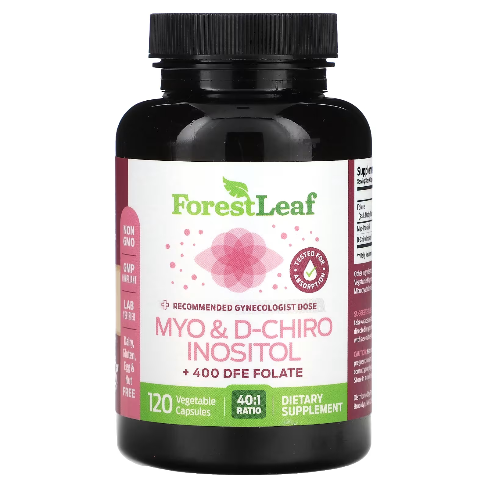Forest Leaf Myo & D-Chiro Inositol 120 растительных капсул