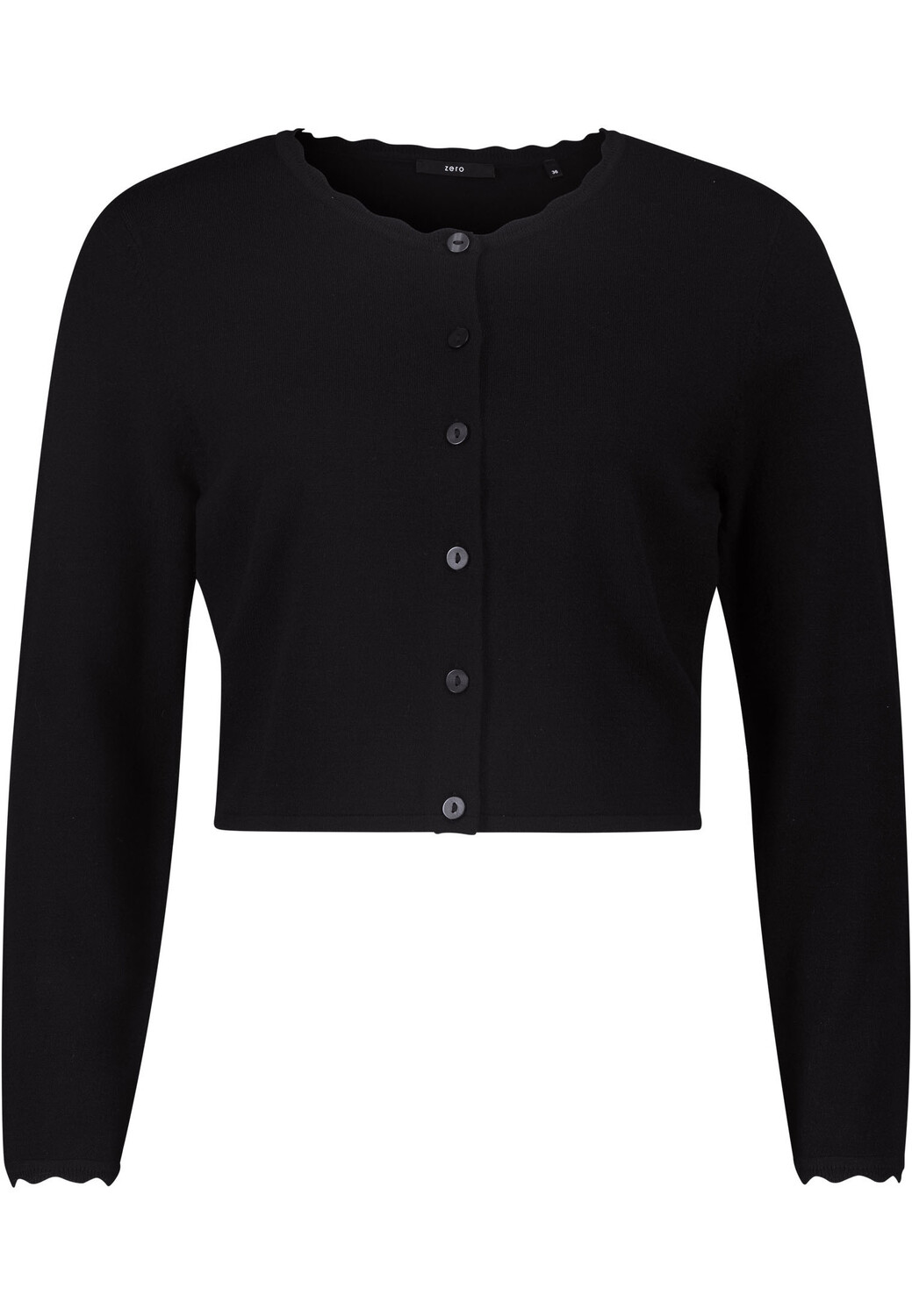 

Кардиган Zero Kurze Strickjacke mit Wellenkante, черный