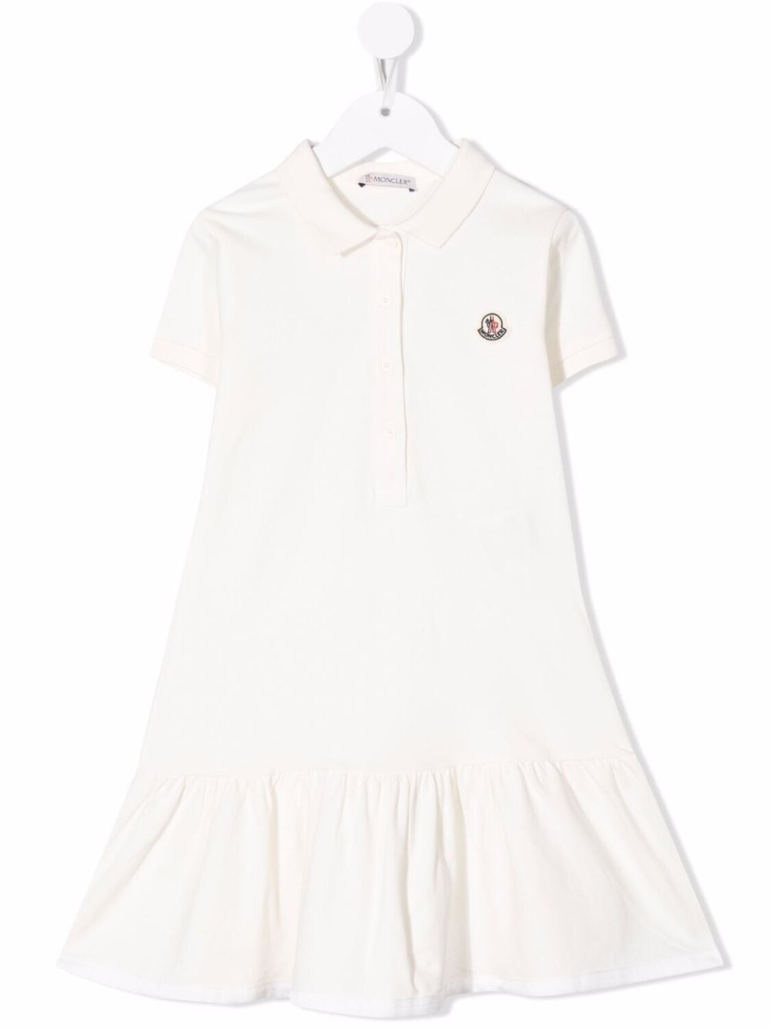 

Moncler Enfant платье с воротником поло и нашивкой-логотипом, белый