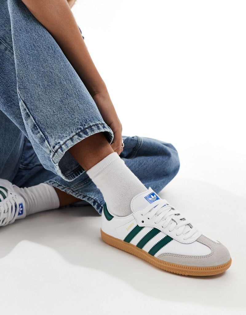 

Бело-зеленые кроссовки adidas Samba OG