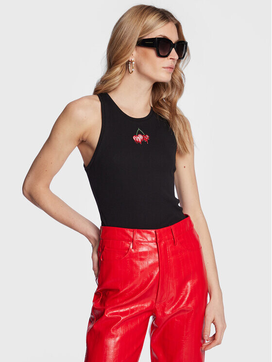 

Топ приталенного кроя Pinko, черный