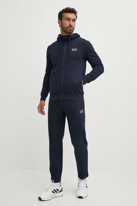 

Хлопковый спортивный костюм EA7 Emporio Armani, темно-синий