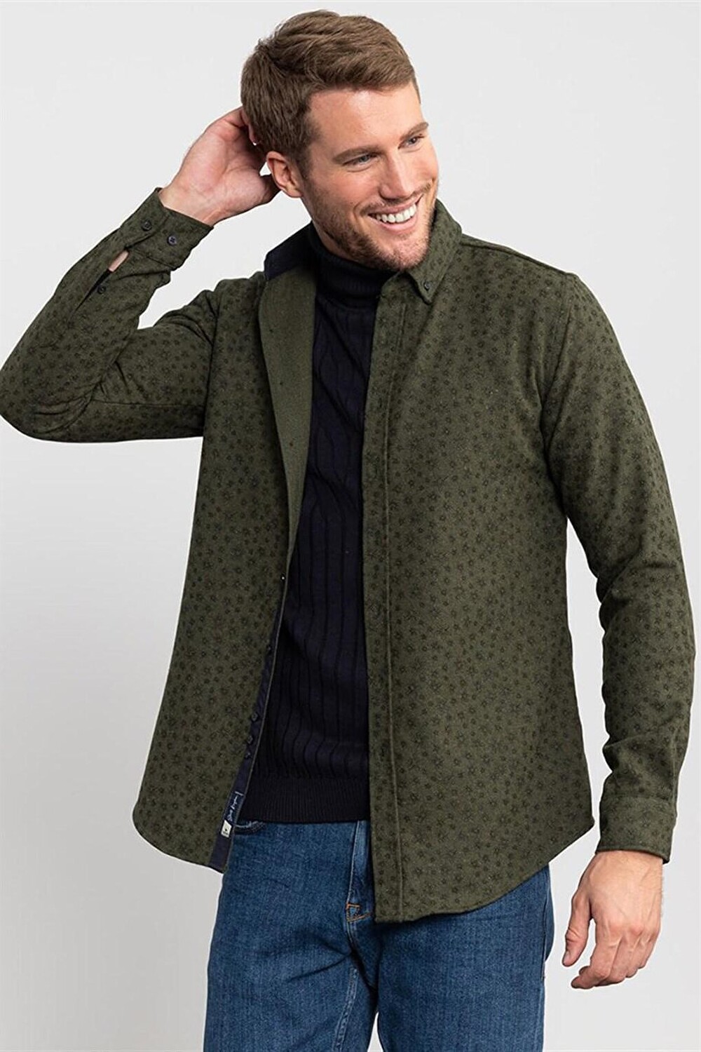 

Мужская рубашка Slim Fit с принтом Lumberjack TUDORS, хаки