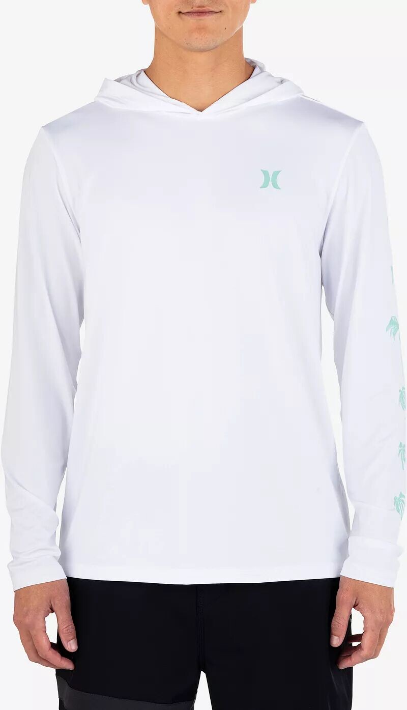 

Мужской рашгард Hurley Icon Palm Hybrid с капюшоном и длинными рукавами, белый