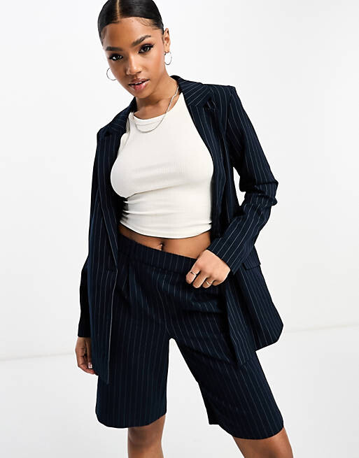 

Темно-синий пиджак в тонкую полоску Vero Moda