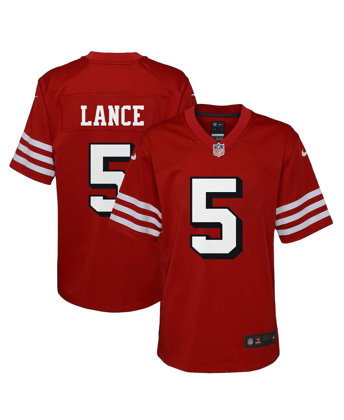 Джерси для альтернативной игры Big Boys Trey Lance Scarlet San Francisco 49Ers Nike