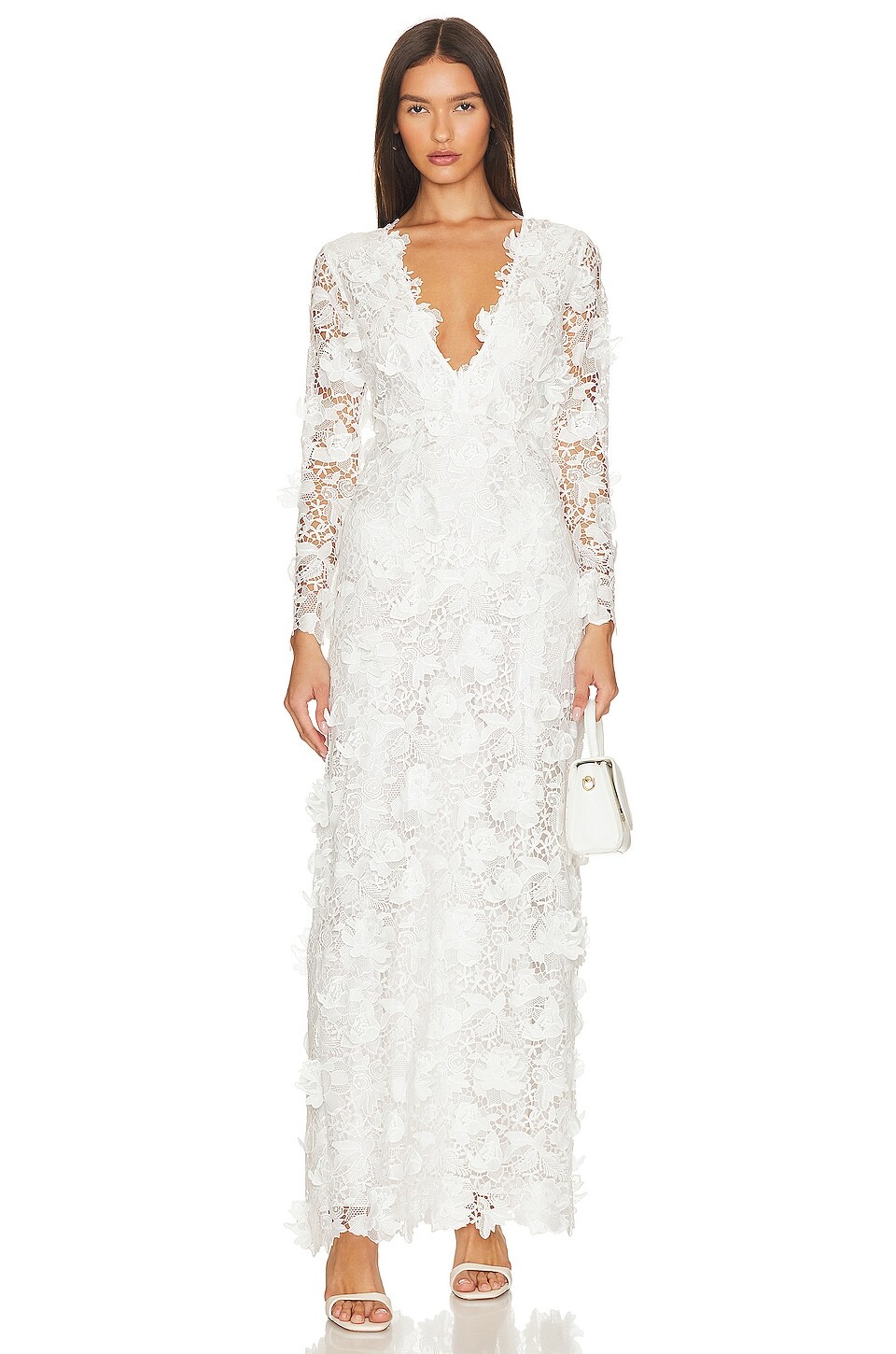 

Платье LoveShackFancy Sylvester Gown, цвет True White