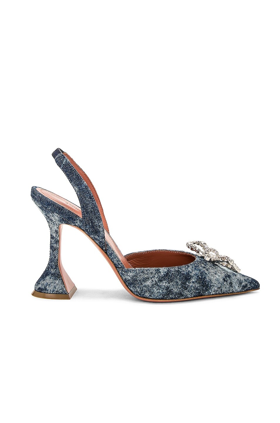 

Туфли Amina Muaddi Rosie Denim Sling, цвет Acid