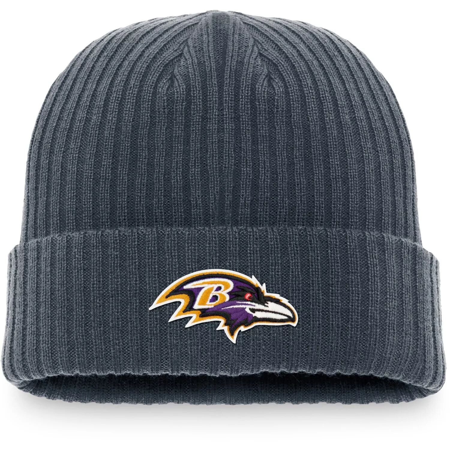 

Мужская вязаная шапка Fanatics с фирменным углем Baltimore Ravens Dark Shadow с манжетами