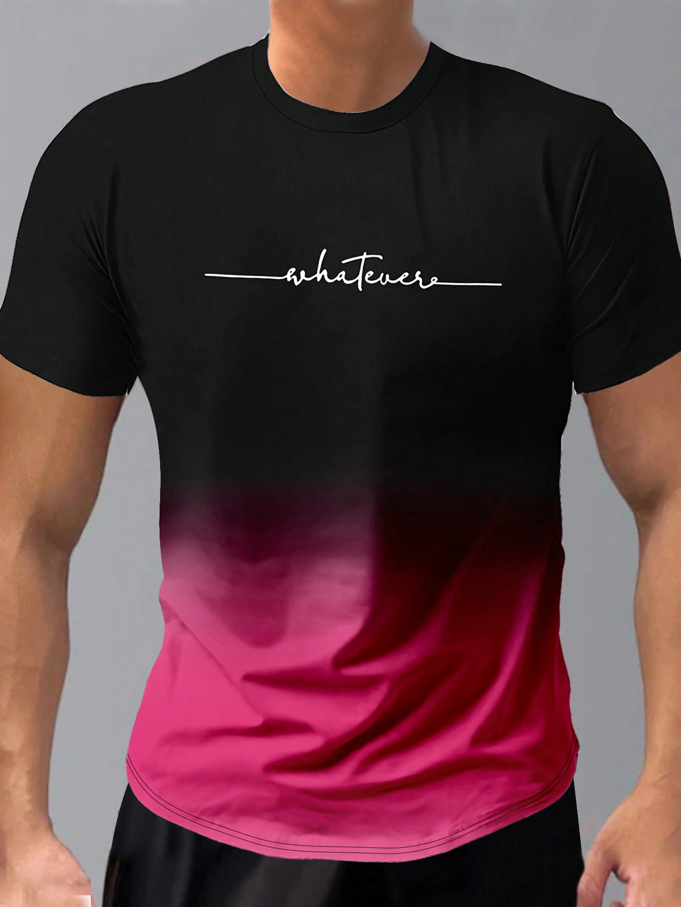 цена Мужская футболка с коротким рукавом Manfinity Hypemode с градиентным алфавитным принтом, многоцветный