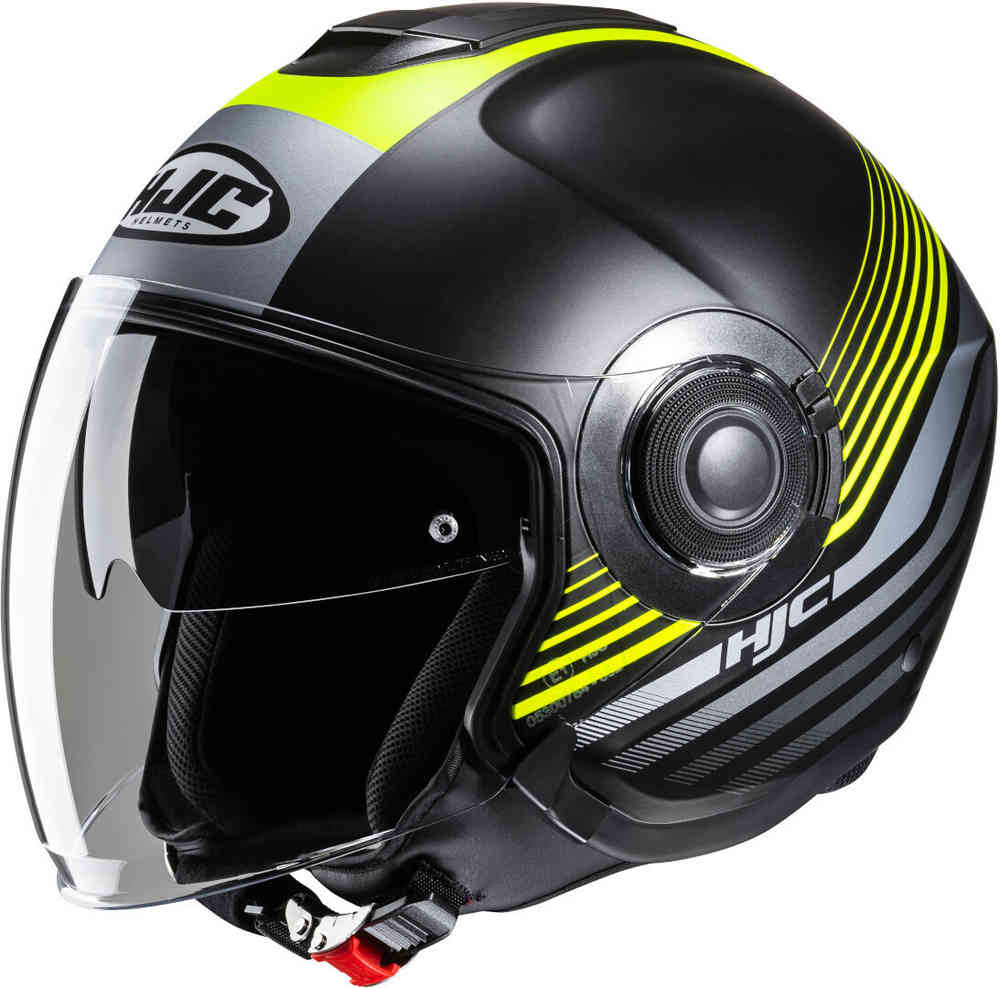 i40N Дова Реактивный шлем HJC, черный желтый