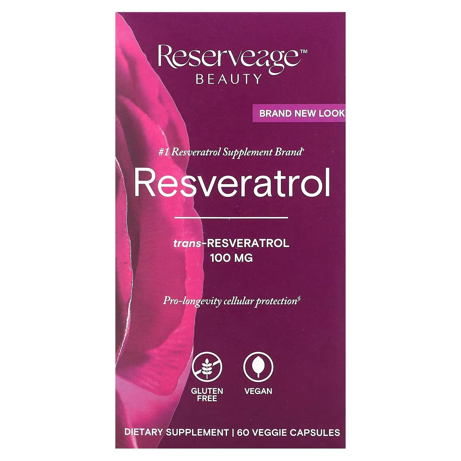 

Ресвератрол Reserveage Nutrition с омолаживающим составом, 60 растительных капсул